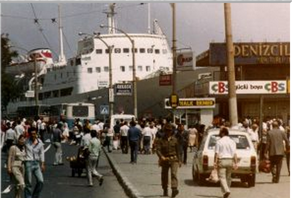 ÇBS reklamı, vapur iskelesi, 1983
